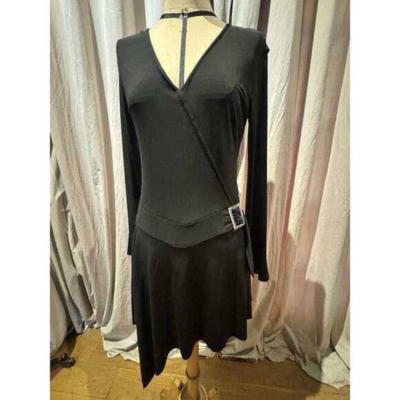 Vintage Jane Norman Wraps Buckle Drape Minidress S/M - Picture 1 of 5